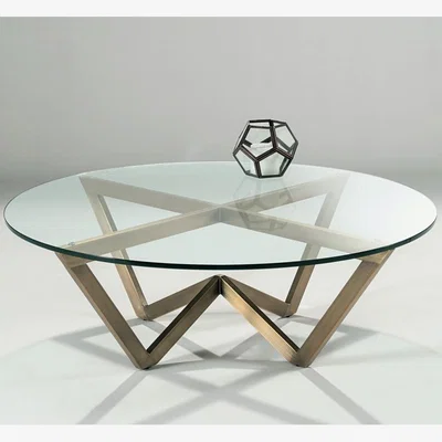 Downtown Angle Circular Glass Coffee Table
