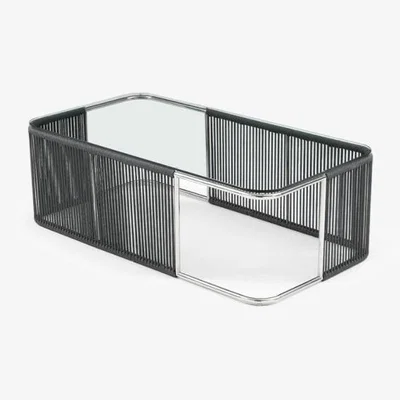 Downtown Witten Coffee Table - Polished Stainless Steel and Grey Rope In Grey/StainlessSteel