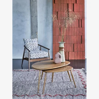 Downtown Ercol Pebble Nest of Coffee Tables - Wood Finish