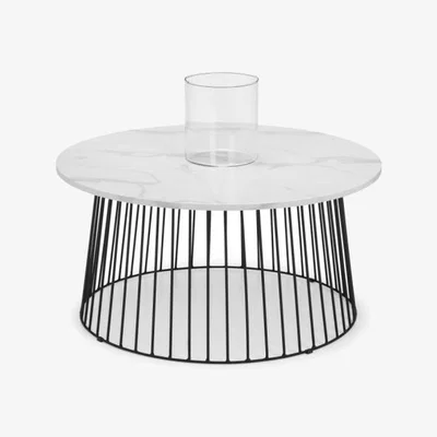 Downtown Julian Bowen Broadway Round Coffee Table - White Marble