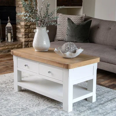 Downtown Clevedon Coffee Table - White/Oak In LightWood/White