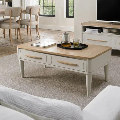 Downtown Delta Scandi Oak and Soft Grey Coffee Table