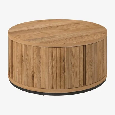 Downtown Kingston Rustic Oak Round Coffee Table
