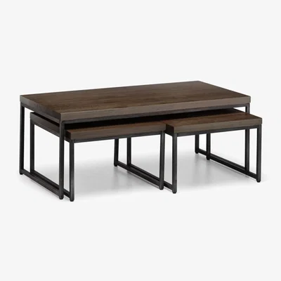 Downtown Julian Bowen Brooklyn Nesting Coffee Tables - Dark Oak In darkoak