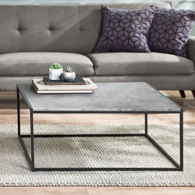 Downtown Julian Bowen Staten Square Coffee Table In Grey/Black