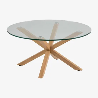 Downtown Actona Heaven Coffee Table - Glass With Oak Base