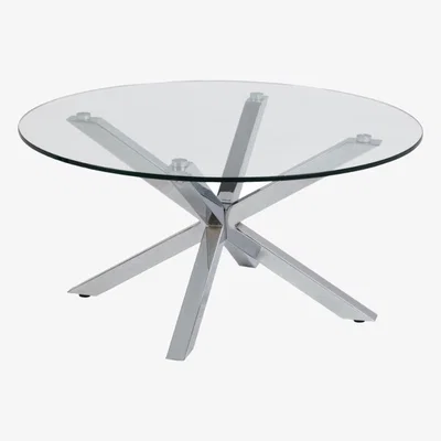 Downtown Actona Heaven Coffee Table Glass - With Chrome Base