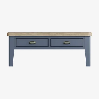 Downtown Downtown Hexham Painted Blue Large Coffee Table - ["Blue","Light Wood"]