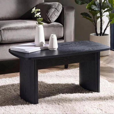 Downtown Julian Bowen Louis Fluted Compact Coffee Table - Black