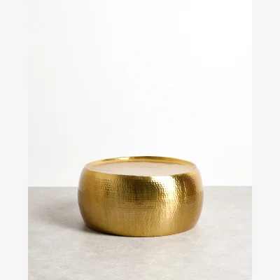 Oliver Bonas Zlato Gold Hammered Metal Coffee Table