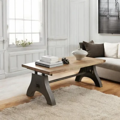 OAT Home Meath Industrial Metal & Wood Coffee Table
