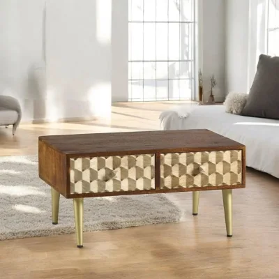 OAT Home Ennis Wooden 2 Drawer Coffee Table