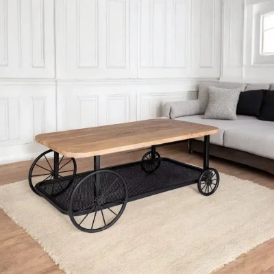OAT Home Longford Industrial Metal & Wood Coffee Table