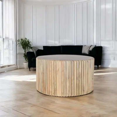 OAT Home Prehen Light Wooden Round Coffee Table
