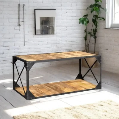 OAT Home Belfast Metal & Wood Industrial Coffee Table