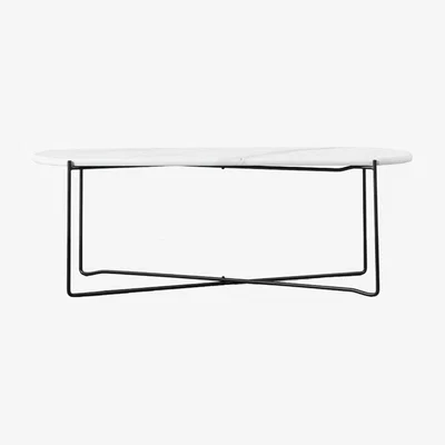 Perch and Parrow Serenity Coffee Table in White Faux Marble