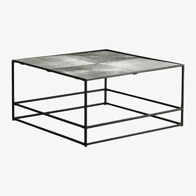 Perch and Parrow Rubin Coffee Table in Antique Silver