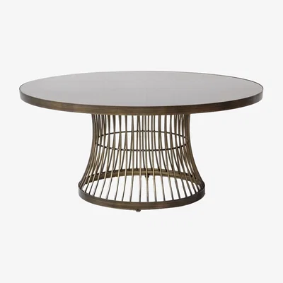 Perch and Parrow Heron Dark Glass and Bronze Coffee Table