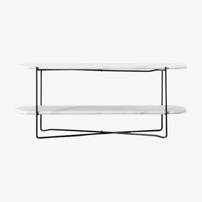 Perch and Parrow Serenity Display Coffee Table in White Faux Marble