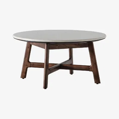 Perch and Parrow Palma Acacia and Marble Coffee Table