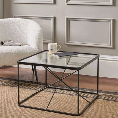 Pagazzi Roxy Glass & Black Metal Coffee Table