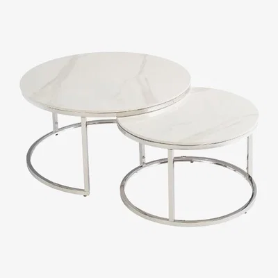 Pagazzi Hanson Round White Coffee Table