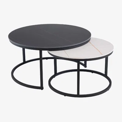 Pagazzi Ferrante Round Black & White Coffee Table