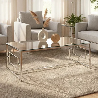 Pagazzi Allure Silver Finish Rectangular Coffee Table