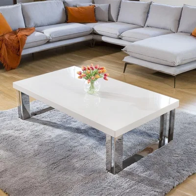 Quatropi Quatropi Sophie Designer Modern Large Coffee Table High Gloss white