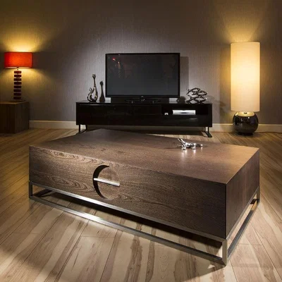 Quatropi Quatropi Modern Large Rectangular Coffee Table 1.4mtr Elm Steel Frame