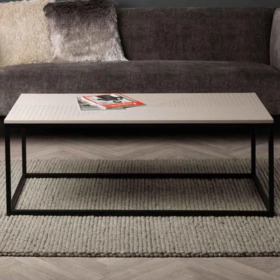The Range Metal Centre Table with Wooden Top - Black/Grey