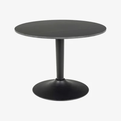 The Range Cloverfern Round Coffee Table Matt Ceramic Top - Black