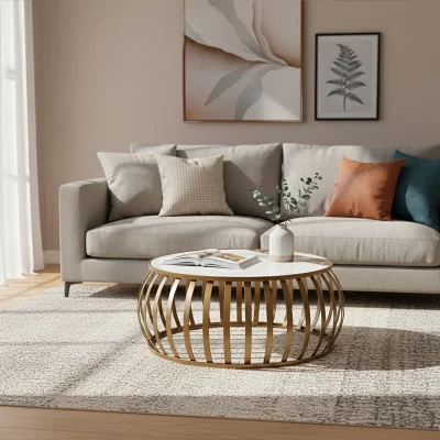 The Range Vizzini Round Coffee Table - Gold