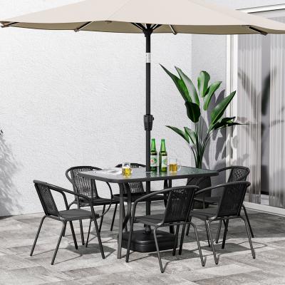 The Range Outdoor Coffee Table and Chairs Bistro Set - Black / 120cm / 6 x Chairs; 1 x Table / 37.7kg