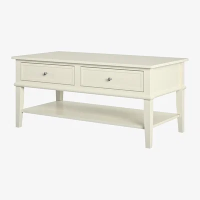The Range Franklin coffee table with 2 drawers - White