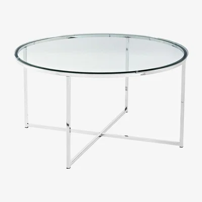 The Range Rosa Round Coffee Table - Glass & Chrome