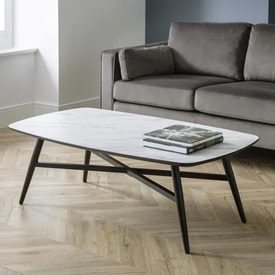 The Range Caruso Marble Effect Coffee Table - White Marble