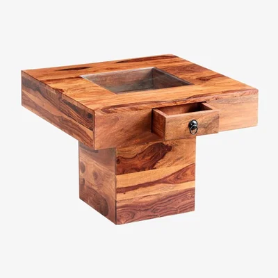 The Range Jali Sheesham Pebble Square Coffee Table - Medium Wood