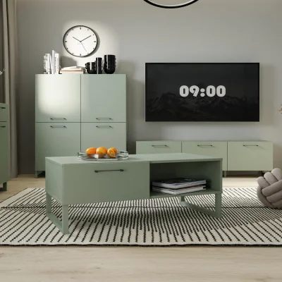 The Range Sali 1 Drawer Coffee Table in Sage Green - Sage Green