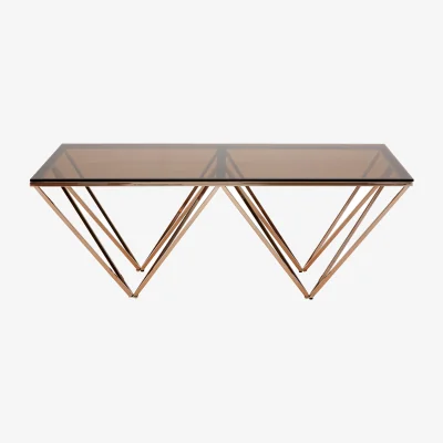 The Range Allure Champagne Metal Prismatic Legs Coffee Table - Gold