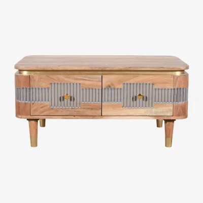 The Range Otto Solid Acacia Wooden Coffee Table - Natural Grey