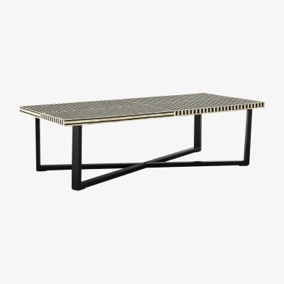 The Range Boho Black and White Bone Inlay Coffee Table - Black