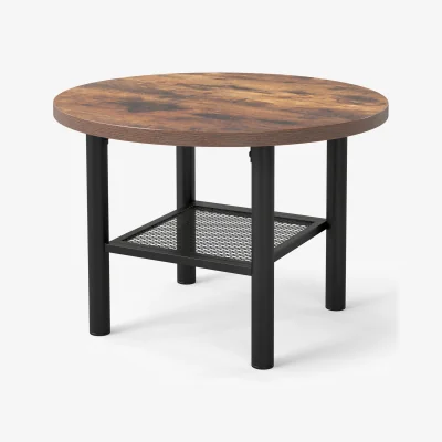 The Range 2 Tier Modern Circular Center Table - Rustic Brown