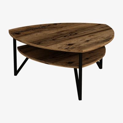 The Range Adonis Coffee Table with Storage Shelf - Light Walnut