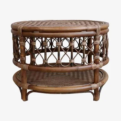 Rockett St George Wicker Coffee Table With Shelf
