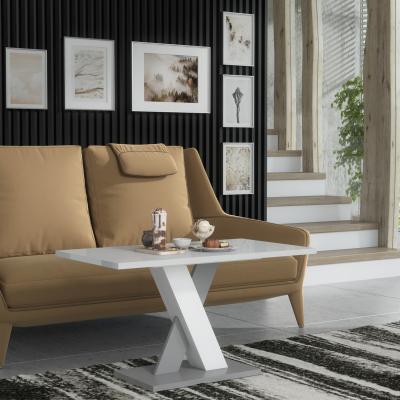 The Range Enzo 02W Coffee Table - Gloss White & Matt Grey