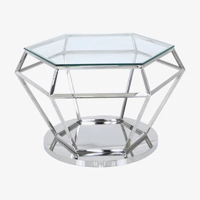 The Range Hexagon Stainless Steel Coffee Table - Silver