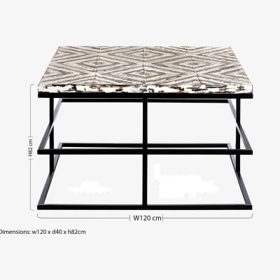 The Range Lombok Rustic Chevron Coffee Table - Black