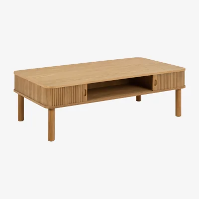The Range Langley  Coffee Table Sliding Door in Oak - Oak