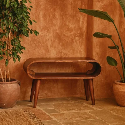 The Range Kalapana Open Coffee Table Chestnut Gloss Mango Wood - Brown